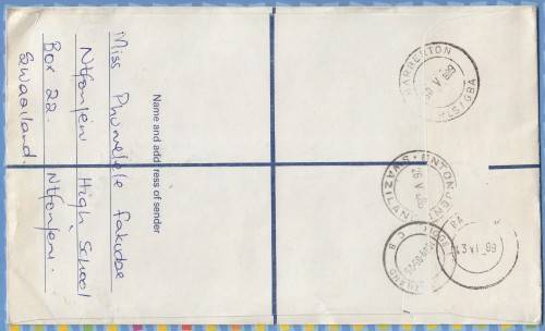 Swaziland - 1989 - Butterflies Rock Dassie Stationery Incorrect spelling of Entonjeni