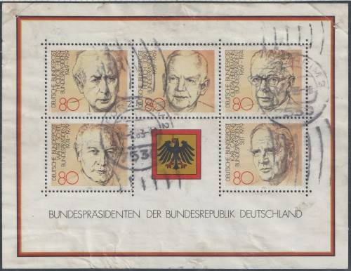 Germany West Federal - 1982 - German Presidents - Complete Set Miniature Sheet