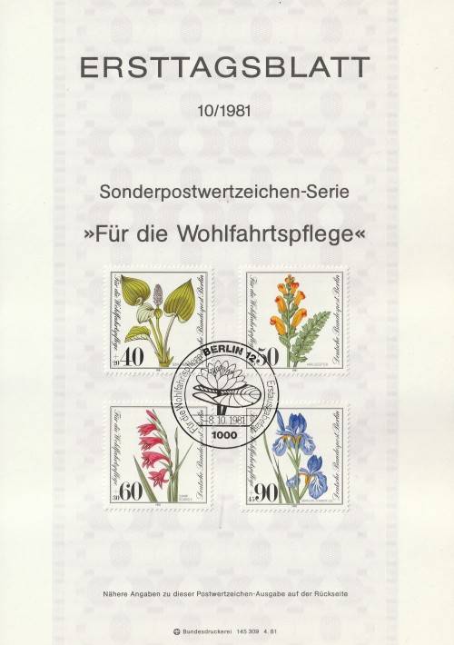 Germany Berlin West Federal - 1981 - Flowers - Complete set