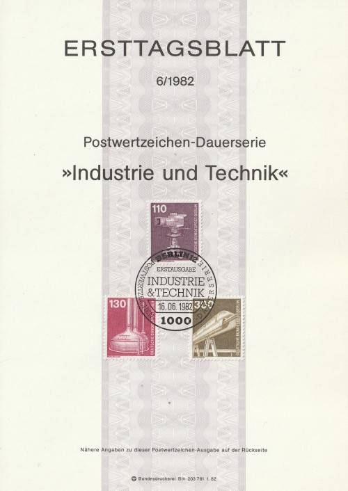 Germany BERLIN West Federal - 1977 to 1987 - Industry and Technology - Part Set