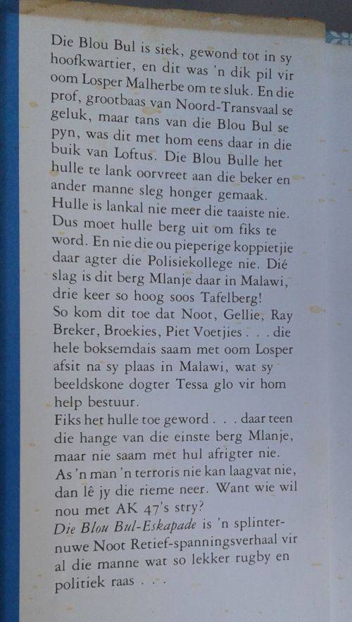 Die blou bul-eskapade deur Jasper M Cloete (Klub 707)