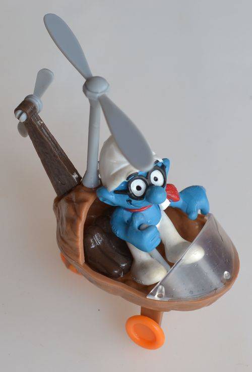 Rare vintage helicopter smurf