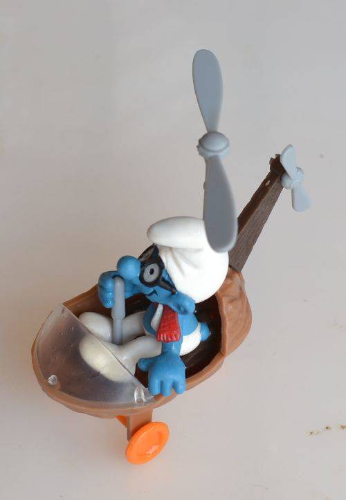Rare vintage helicopter smurf