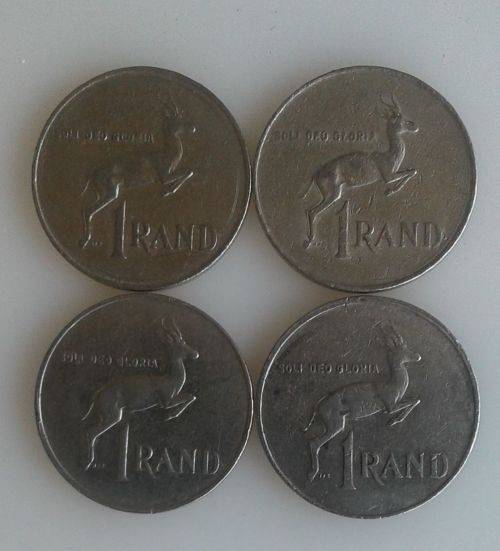 4 x Old SA R1 coins (1983)