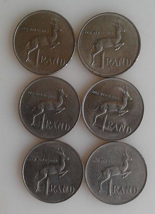 6 x Old R1 coins 1990
