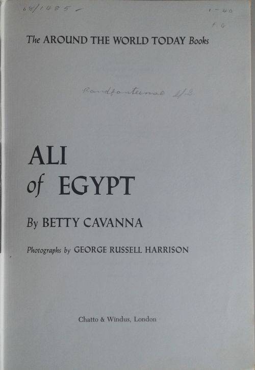 Ali of Egypt by Betty Cavanna