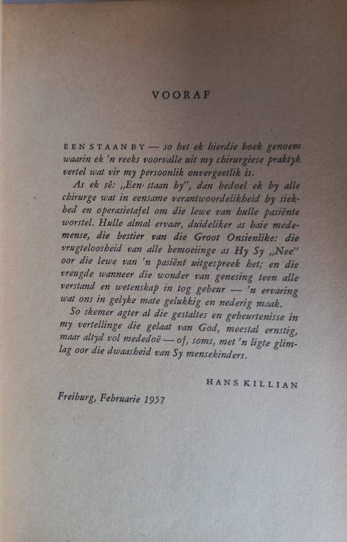 Een staan by uit die dagboek van `n chirurg deur Hans Killian