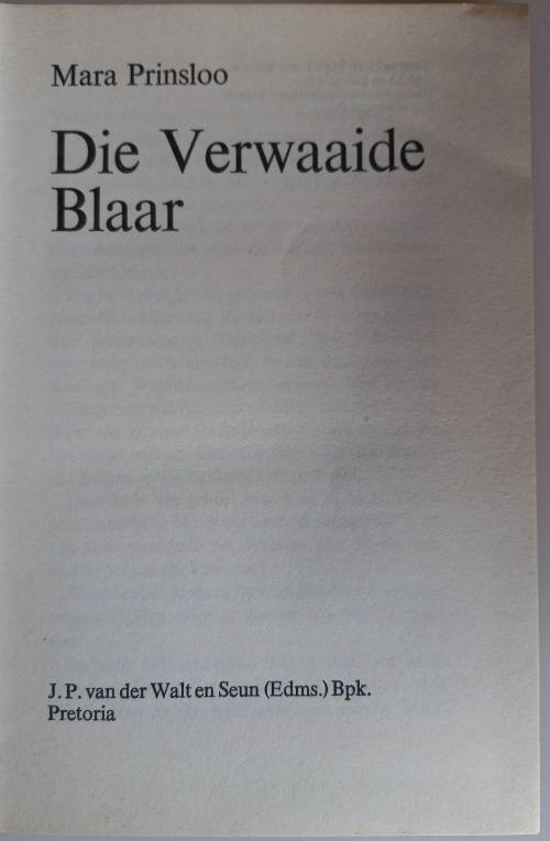 Die verwaaide blaar deur Mara Prinsloo