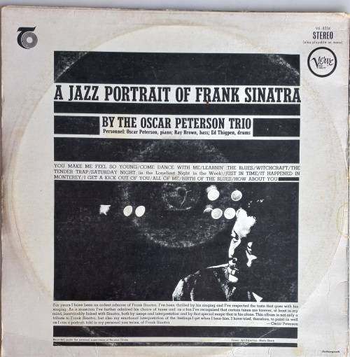 A Jazz portrait of Frank Sinatra by The Oscar Peterson Trio LP