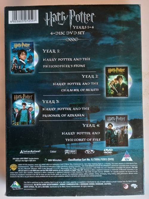Harry Potter years 1-4 (4 disc dvd set)