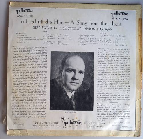 Lied uit die hart - Gert Potgieter LP