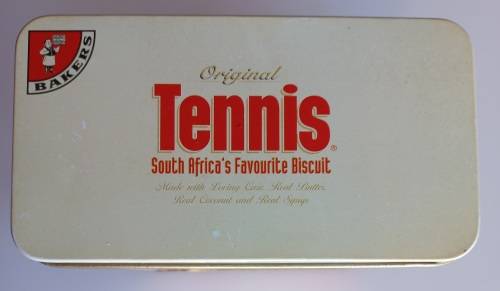 Tennis biscuit tin