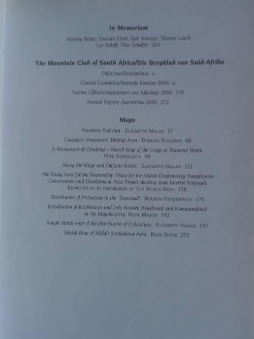 The journal of the mountain club of South Africa - 2000