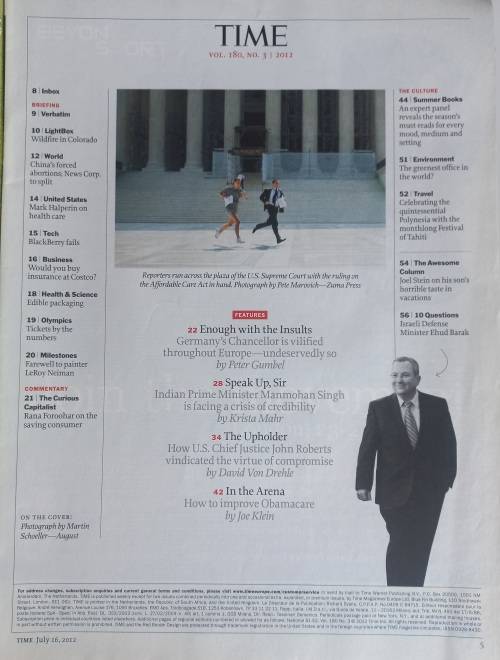 Time magazine July 16, 2012