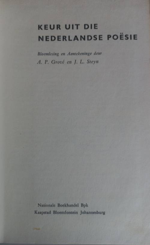Keur uit die Nederlandse poesie
