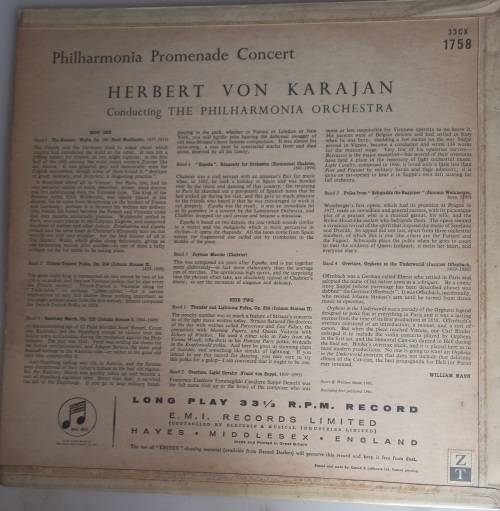 Philharmonia Promenade Concert - Herbert Von Karajan LP