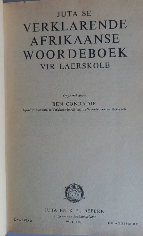 Verklarende Afrikaanse woordeboek vir Laerskole