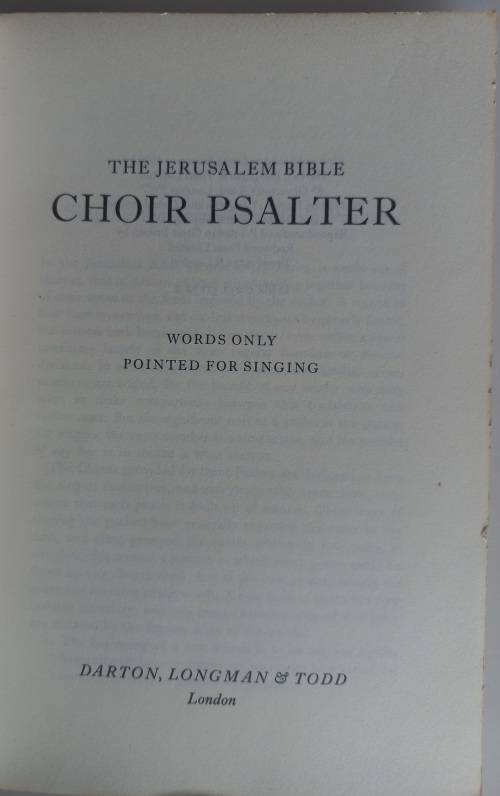 The Jerusalem Bible choir psalter