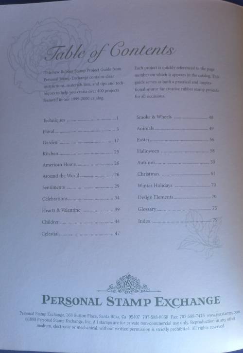 Personal stamp exchange rubber stamp craft project guide 1999-2000