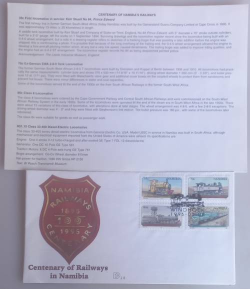 Centenary of railways in Namibia FDC