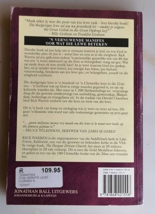 Die doelgerigte lewe deur Rick Warren