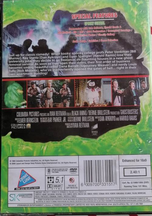 Ghostbusters Special edition dvd