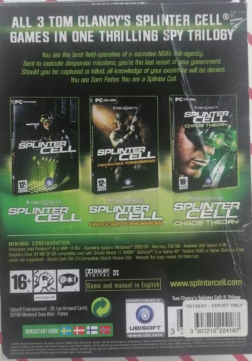 Tom Clancy`s Splinter Cell trilogy  PC