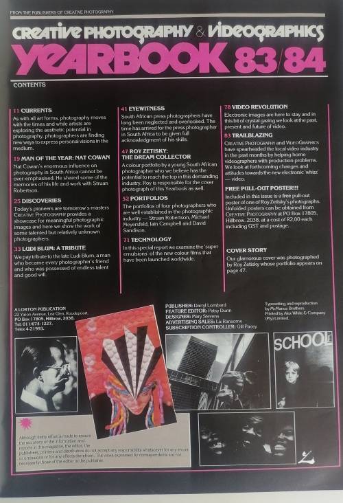 Creative photography and videographics yearbook 83/84 (magazine)