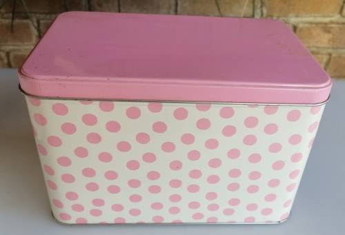 Pink Woolworths tin
