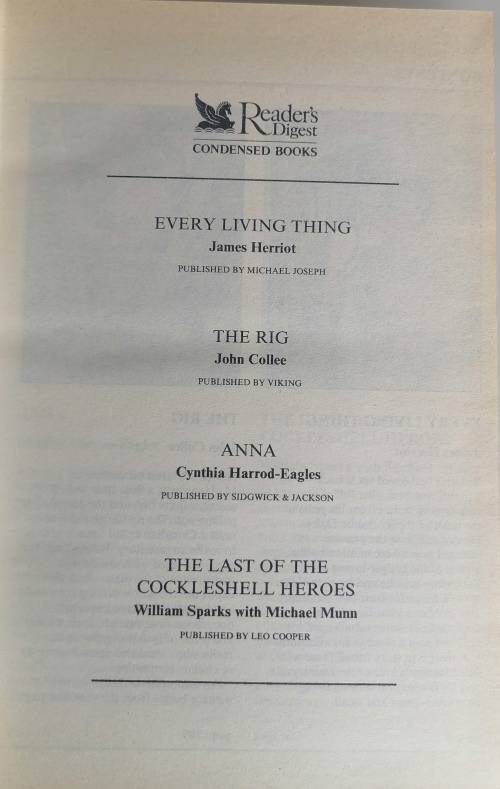 Reader`s digest condensed book: Every living thing, The rig, Anna,