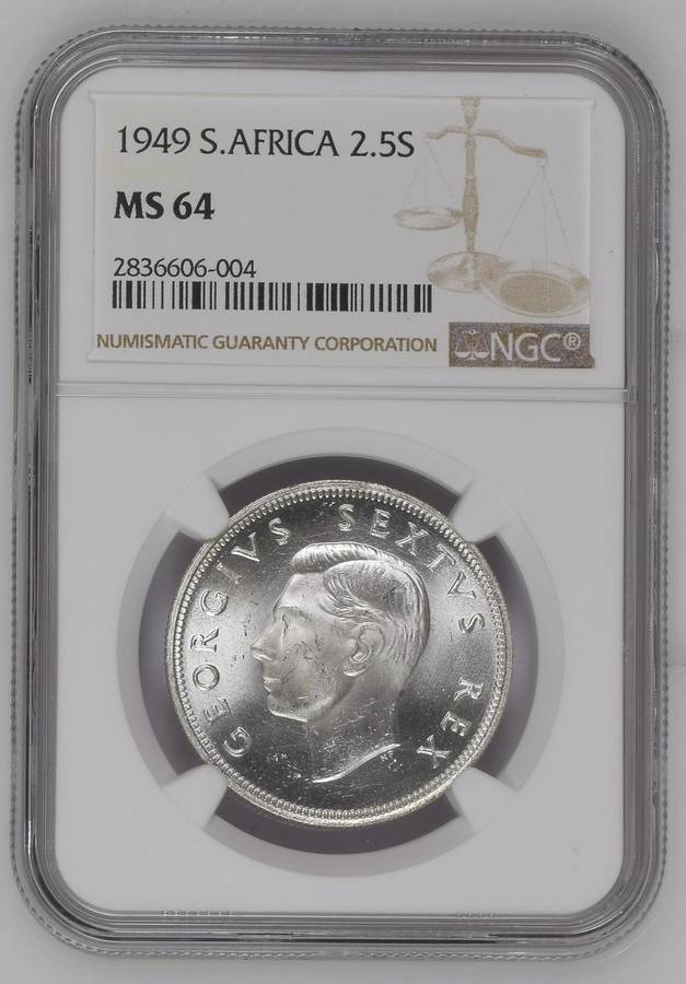1949 | Half Crown | 2.5S | NGC MS64 | Only 2691 minted