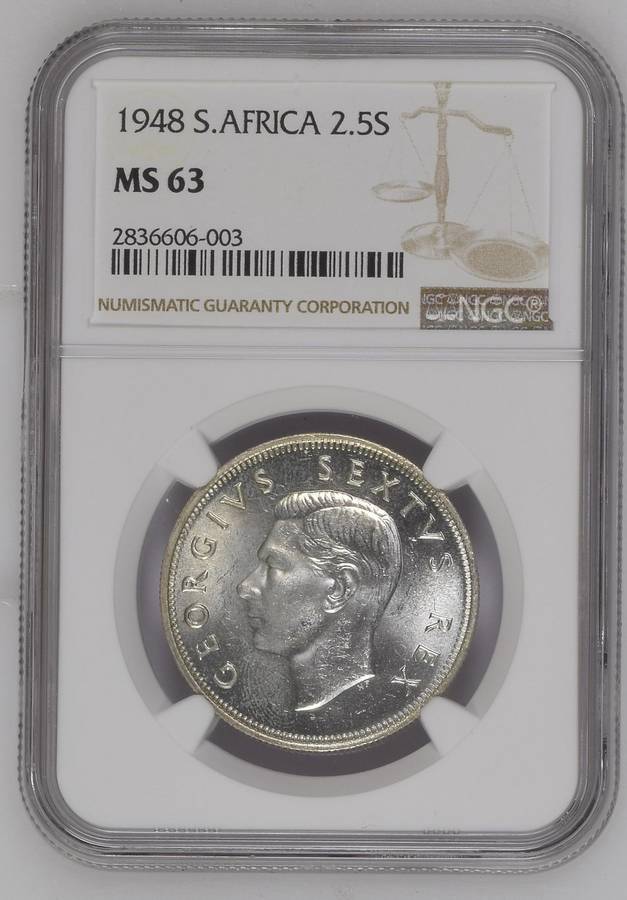 1948 | Half Crown | 2.5S | NGC MS63 | Only 2720 minted