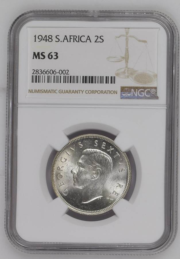 1948 | 2 Shillings | 2S | NGC MS63 | Only 7893 minted