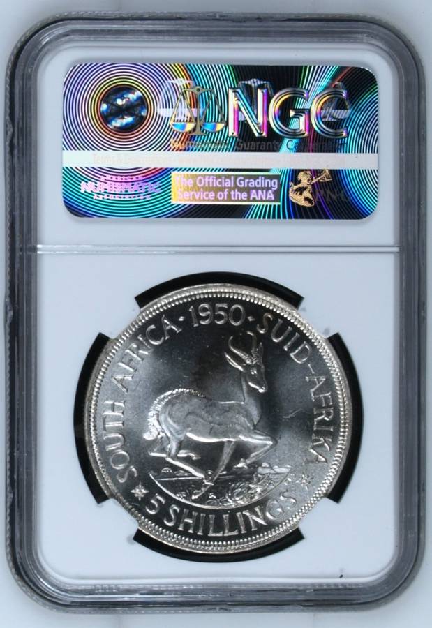 1950 | Crown | 5 Shillings | NGC PL 64