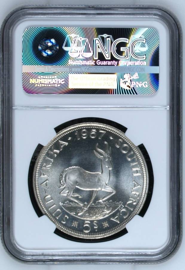 1957 | Crown | 5 Shillings | NGC PL 66