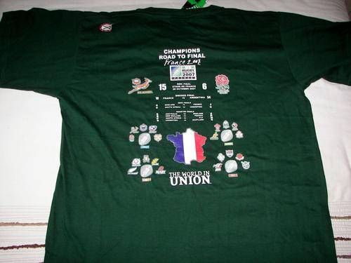 RUGBY WORLD CUP 2007~FRANCE~SPRINGBOK SUPPORTER T-SHIRT~CHAMPIONS ROAD TO FINAL~SIZE XL~BRAND NEW