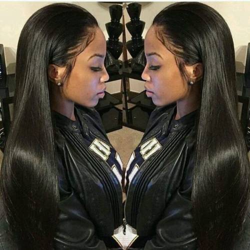 Straight Lace Front Brazilian Hair Wig With Fringe (20inch)