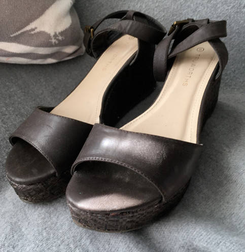 Brown Wedge Sandals, Truworths, Size 8