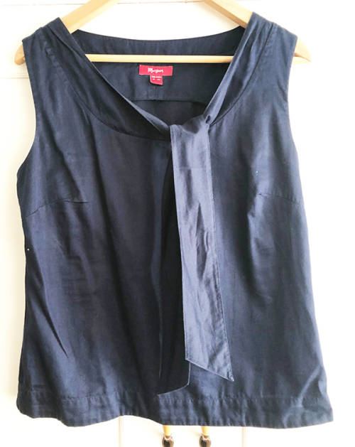 Navy Sleeveless Top, Monsoon, Size UK 14