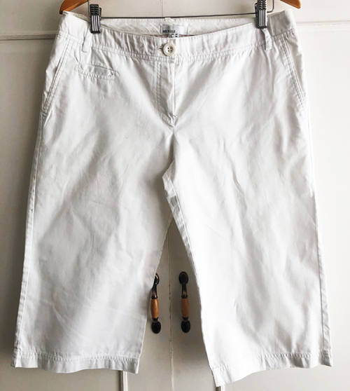 White Cotton Shorts, Mango