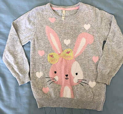 Bunny rabbit applique cotton jumper, 5-6 years