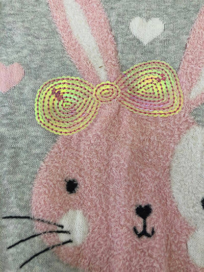 Bunny rabbit applique cotton jumper, 5-6 years
