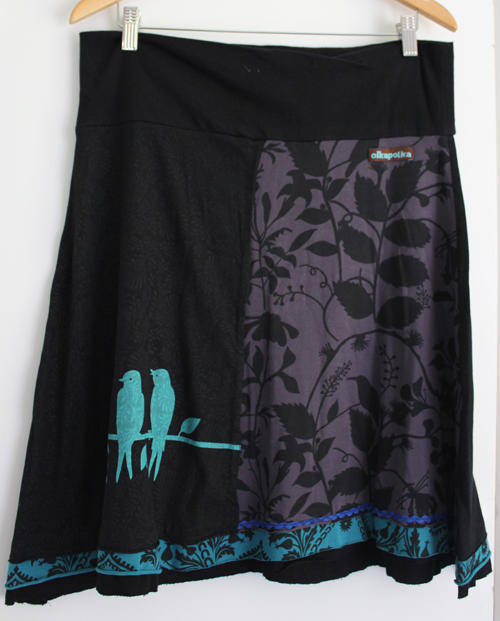 Black pattern skirt from Olkapolka. Size L
