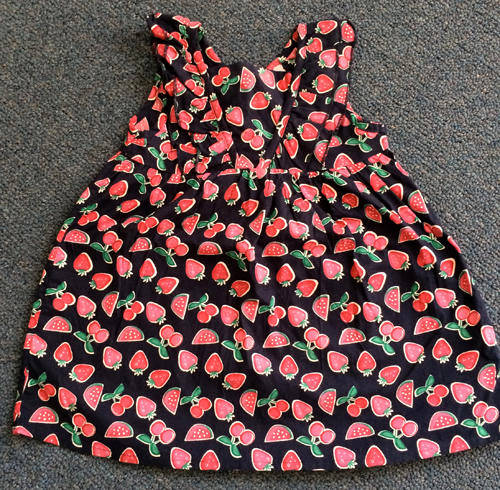 Navy top with Fruit on. Cotton. Size 18-24months