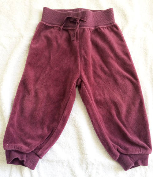 Purple Velour Pants, Size 9-12months
