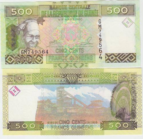 GUINEA 500 FRANCS 2006 P 39 UNC