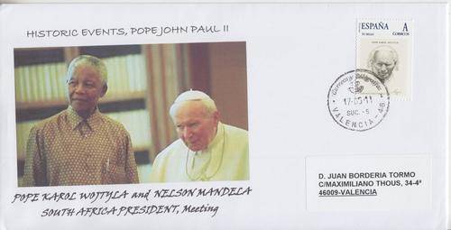 SPAIN FDC 2011 - NELSON MANDELA & POPE JOHN PAUL II