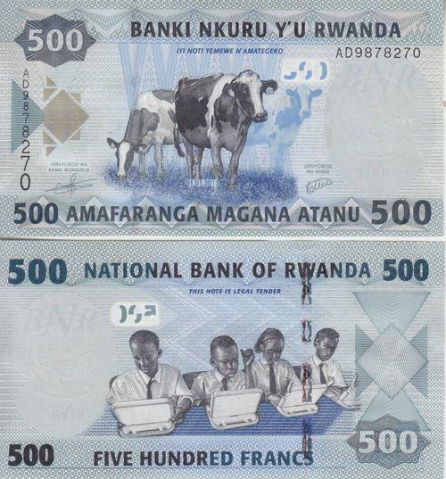RWANDA 500 FRANCS 2013 SIGN 23 P NEW DESIGN UNC
