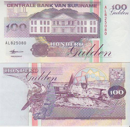 SURINAME 100 GULDEN 1998 P 139 UNC