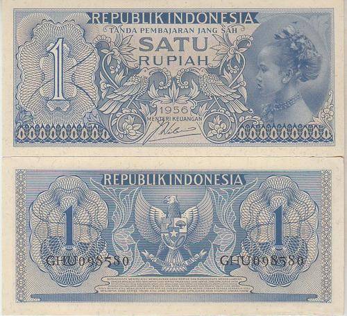 INDONESIA 1 RUPIAH 1956 P 74 UNC